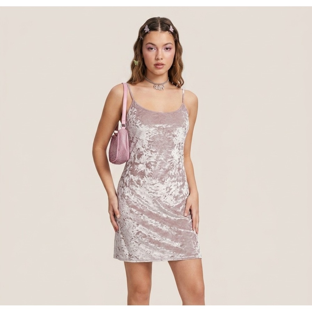 VICTORIA'S SECRET 90s Y2K Mini Dress Crushed Velvet Slip Fairy Feminine-Size XS